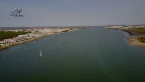 De Rio Guadiana is de grens tussen Spanje en Portugal